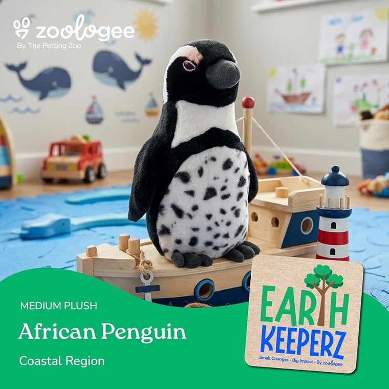 ABF Penguin Stuffed Animal Plushie by Zoologee, view 3