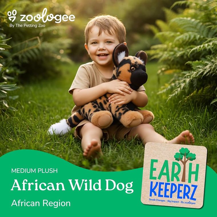 African Wild Dog Stuffed Animal Plushie, Wild Onez by Zoologee