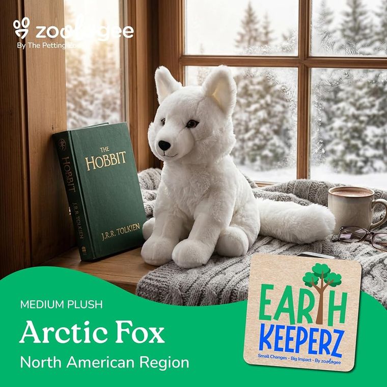 Arctic Fox Stuffed Animal Plushie by Zoologee, view 3