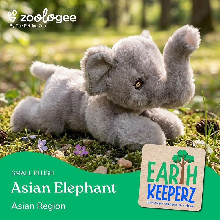 Asian Elephant Stuffed Animal Plushie by Zoologee, view 3
