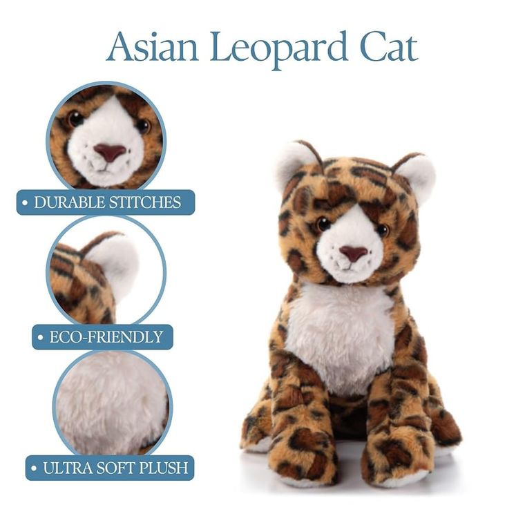 Asian Leopard Cat Stuffed Animal Plushie, Wild Onez by Zoologee, view 3