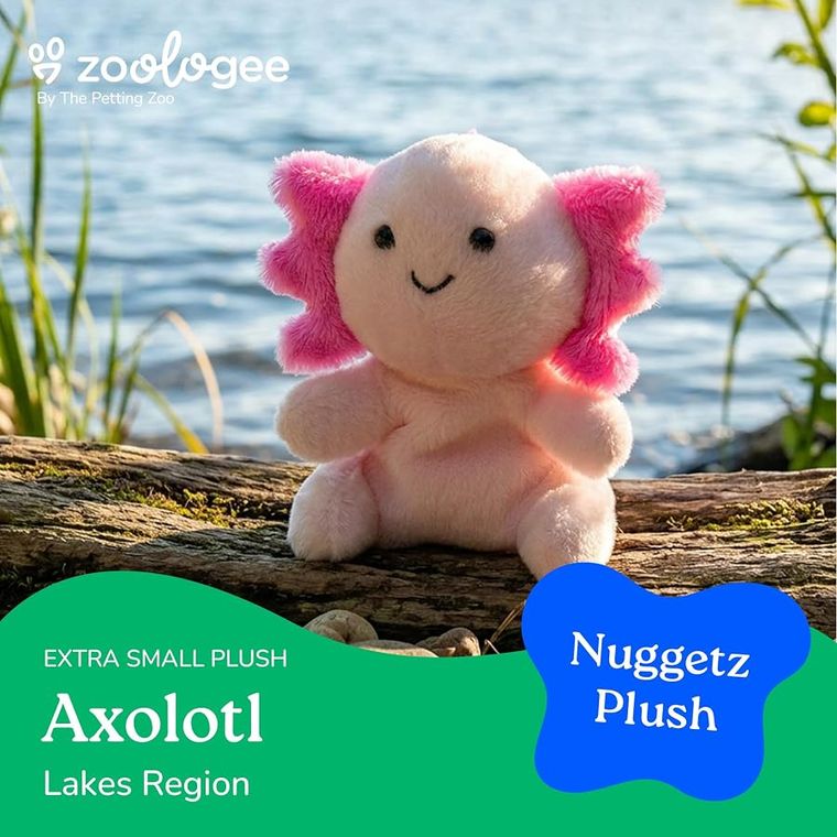 Axolotl Stuffed Animal Plushie, Nuggetz by Zoologee, view 3