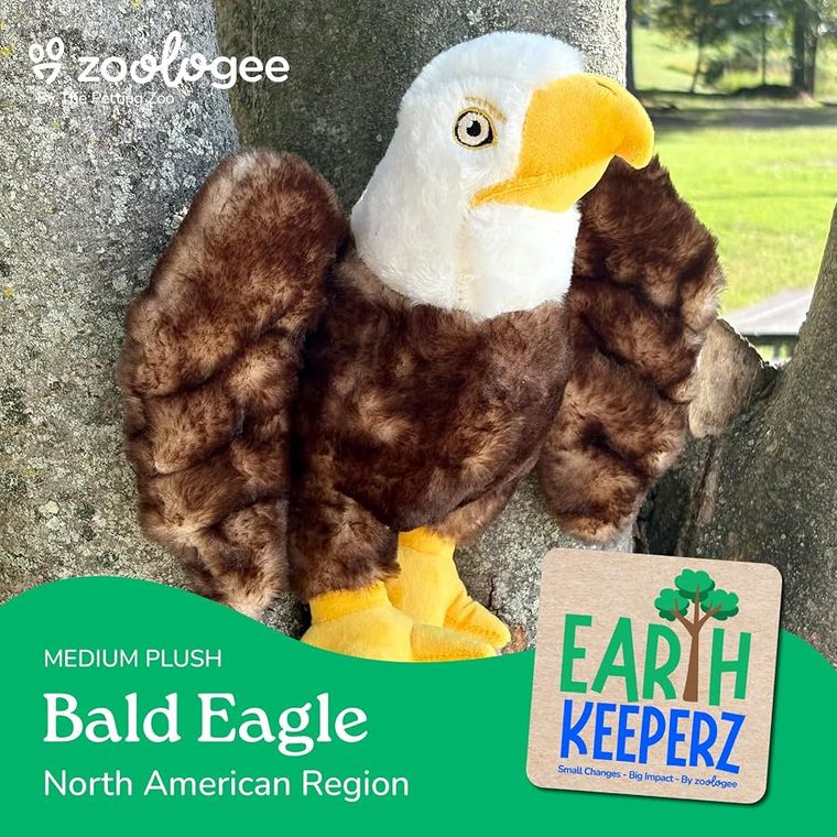 Bald Eagle Stuffed Animal Plushie by Zoologee, view 3