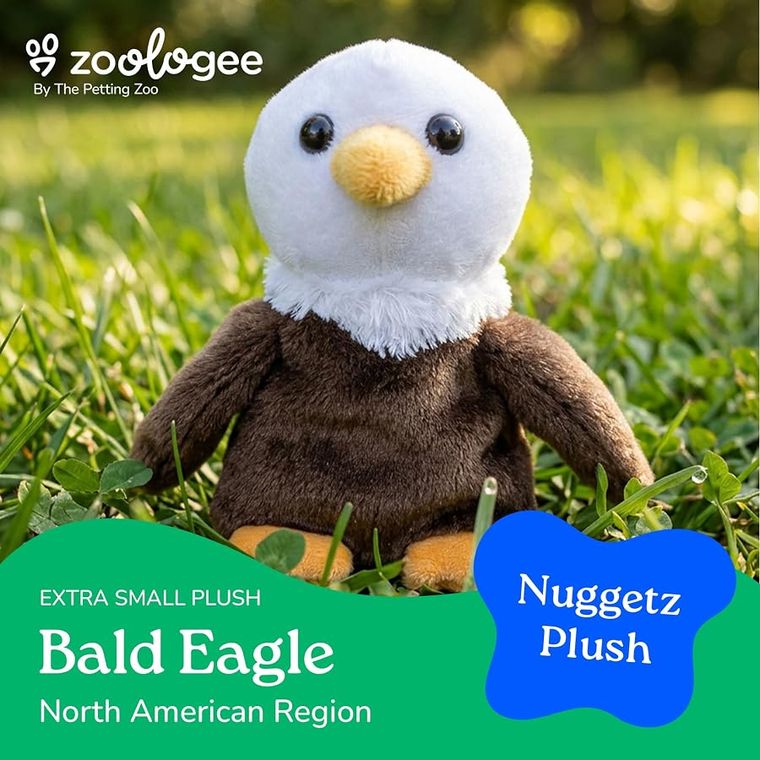 Bald Eagle Stuffed Animal Plush, Nuggetz by Zoologee, view 3