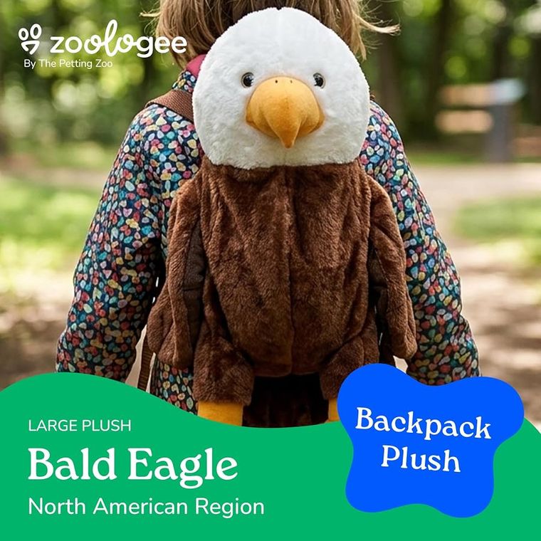 Bald Eagle Plush Backpack Stuffed Animal by Zoologee, view 3