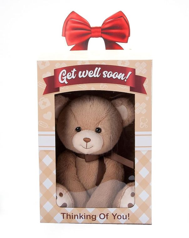 Bently Teddy Bear Stuffed Animal, Get Well Soon Tan by Zoologee, view 2
