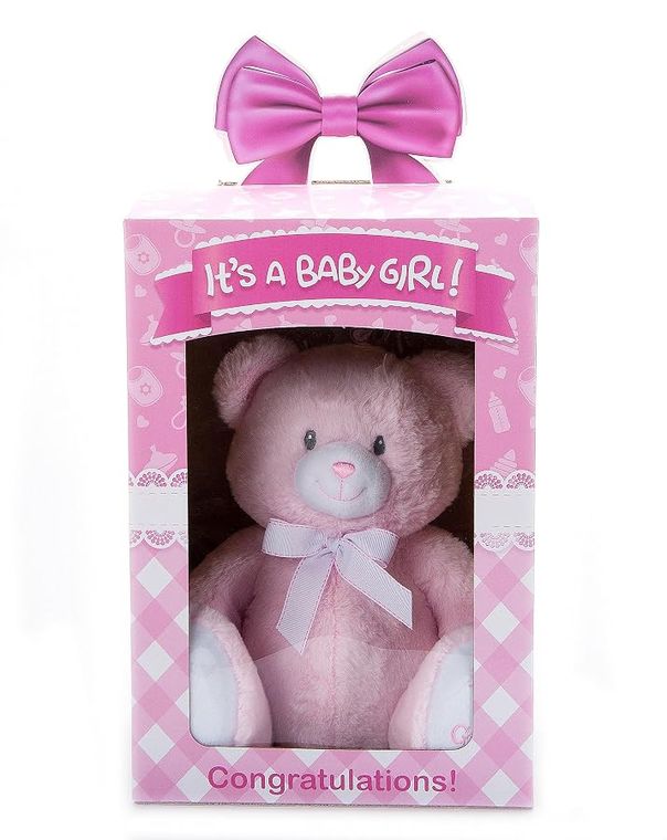 Bently Teddy Bear Stuffed Animal, It's a Girl Pink by Zoologee, view 2