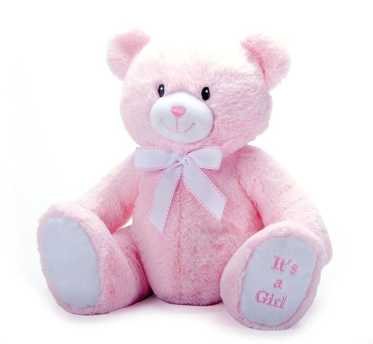 Bently Teddy Bear Stuffed Animal, It's a Girl Pink by Zoologee, view 3