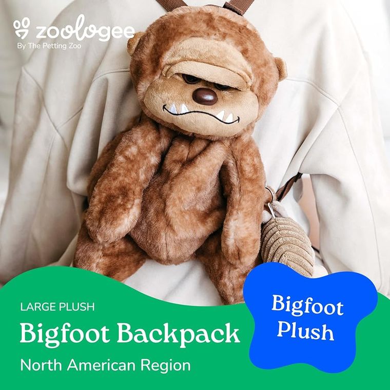 Bigfoot Boy Plush Backpack Stuffed Animal by Zoologee, view 3