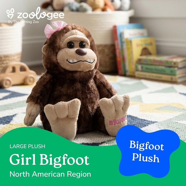 Bigfoot Girl Stuffed Animal Plushie by Zoologee, view 2
