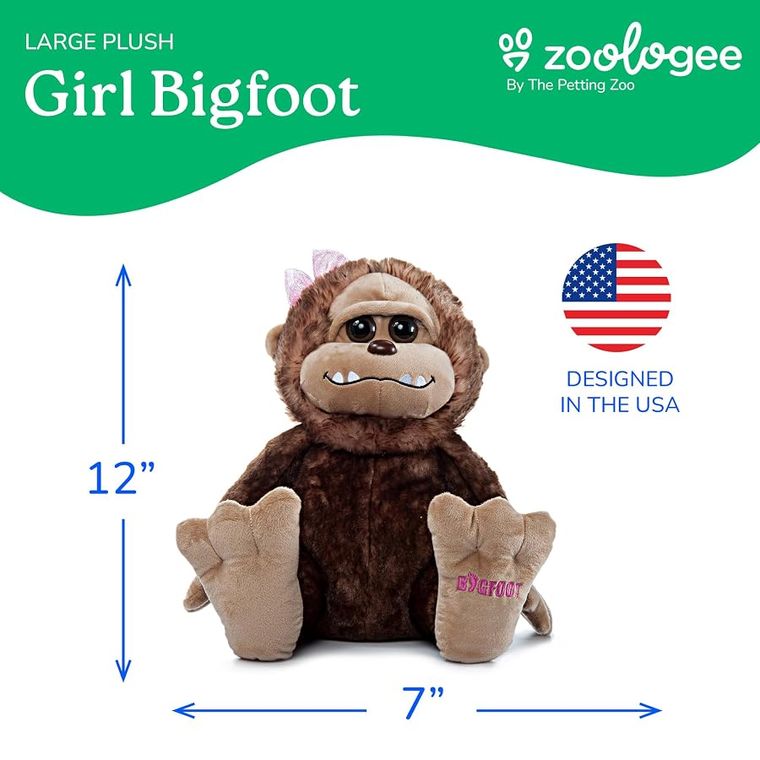 Bigfoot Girl Stuffed Animal Plushie by Zoologee, view 3