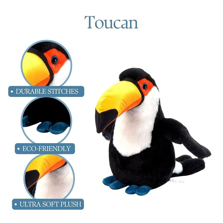 Bird Toucan Stuffed Animal, Wild Onez by Zoologee, view 3