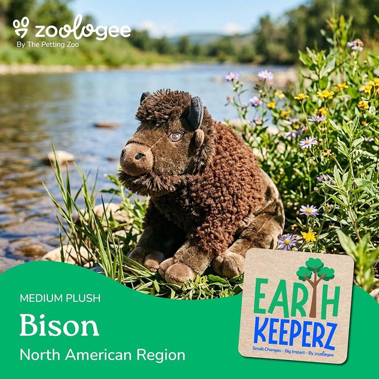 Bison Stuffed Animal Plushie by Zoologee, view 3