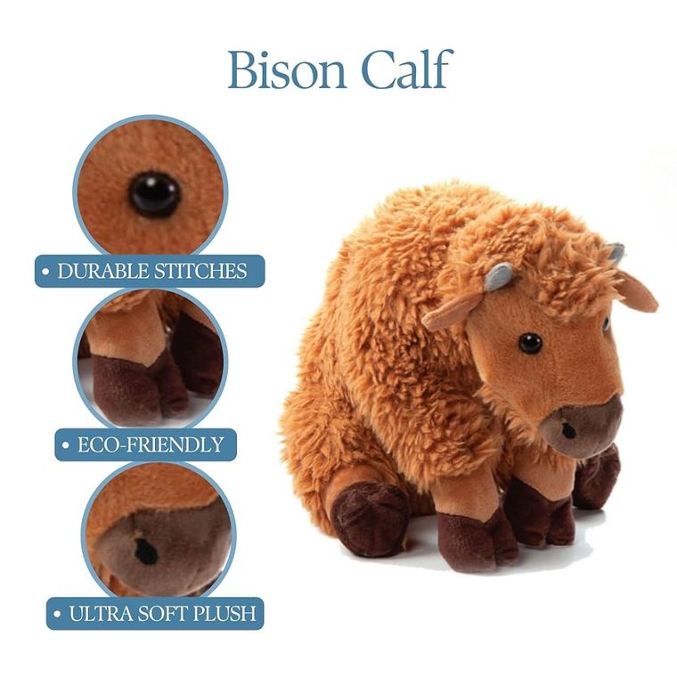 Bison Calf Stuffed Animal, Wild Onez by Zoologee, view 3