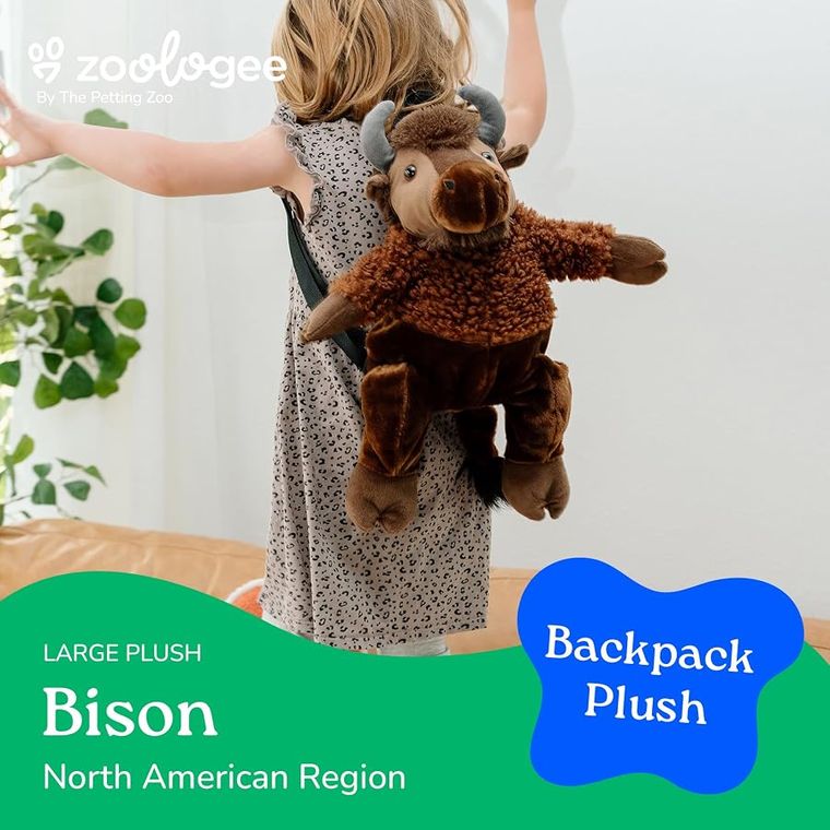Bison Plush Backpack Stuffed Animal by Zoologee, view 3