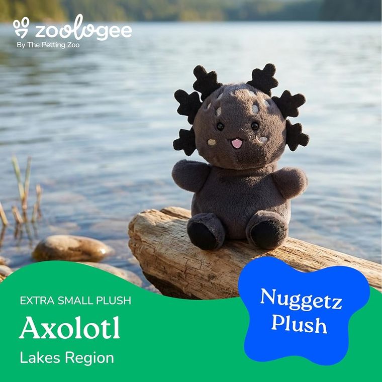 Black Axolotl Stuffed Animal, Nuggetz by Zoologee, view 3