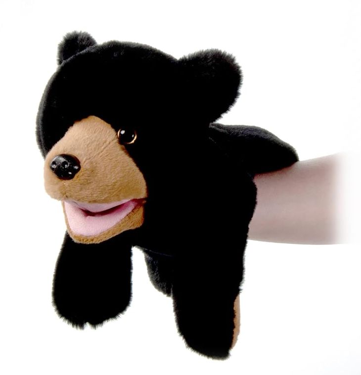 Black Bear Hand Puppet Stuffed Animal by Zoologee, view 2
