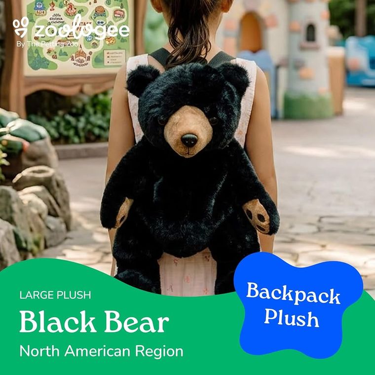 Black Bear Plush Backpack Stuffed Animal by Zoologee, view 3