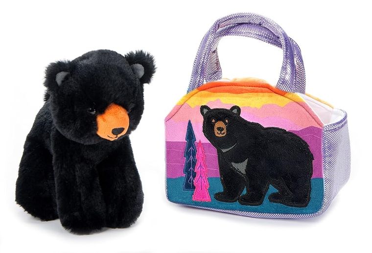 Black Bear Purse Plush Set Stuffed Animal by Zoologee, view 2
