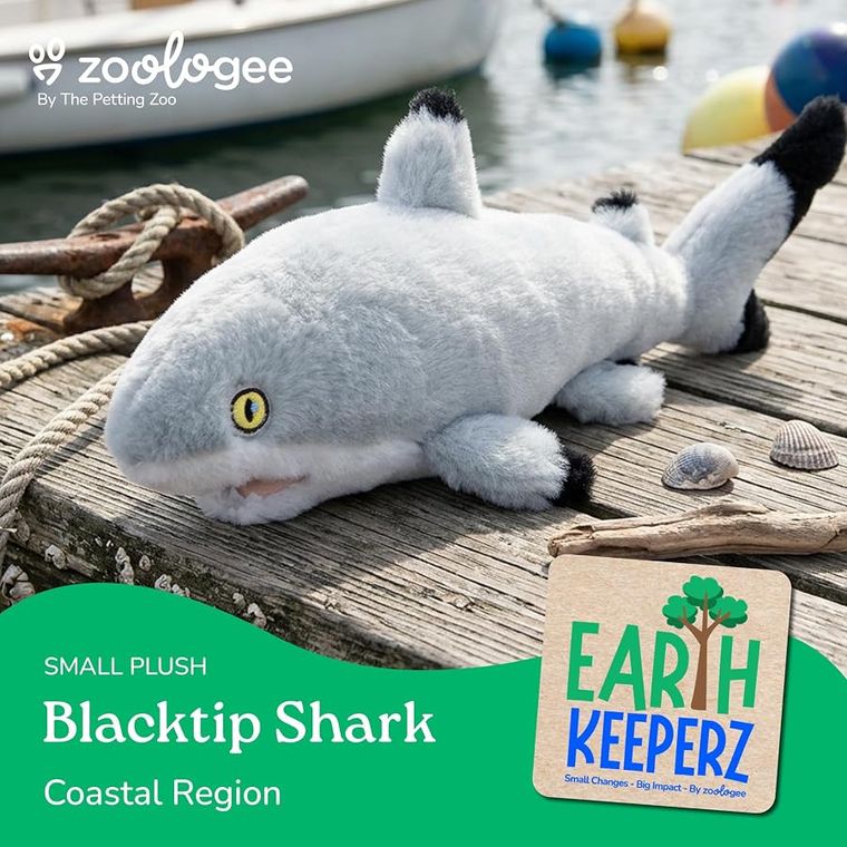 Blacktip Shark Stuffed Animal Plushie by Zoologee, view 3