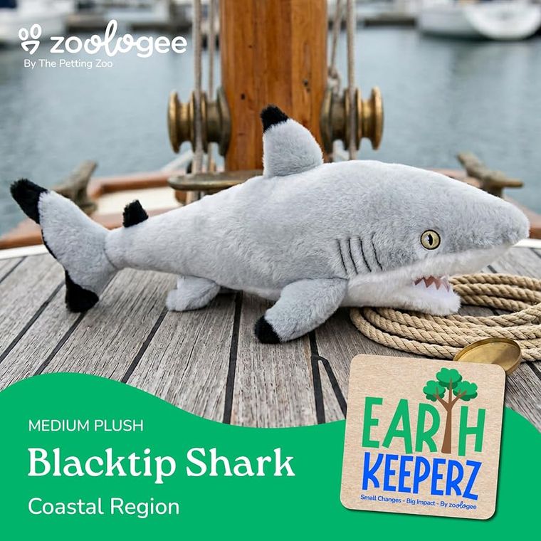 Blacktip Shark Stuffed Animal Plushie by Zoologee, view 3