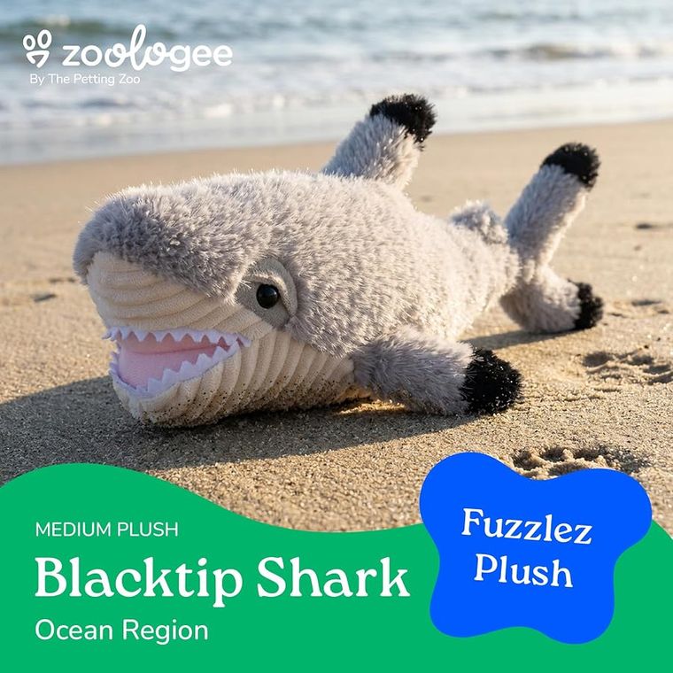 Blacktip Shark Stuffed Animal, Fuzzlez by Zoologee, view 3