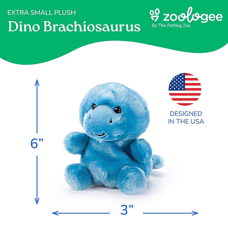 Blue Brachiosaurus Stuffed Animal Plushie, Nuggetz by Zoologee, view 2