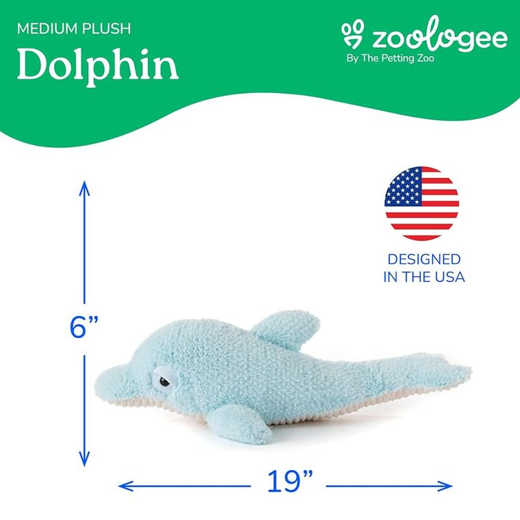Blue Dolphin Stuffed Animal, Fuzzlez by Zoologee, view 3