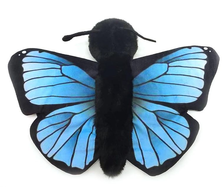 Blue Monarch Butterfly Slap Bracelet Stuffed Animal by Zoologee, view 2