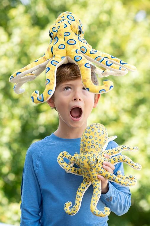 Blue Ring Octopus Stuffed Animal Plushie, Wild Onez by Zoologee, view 3