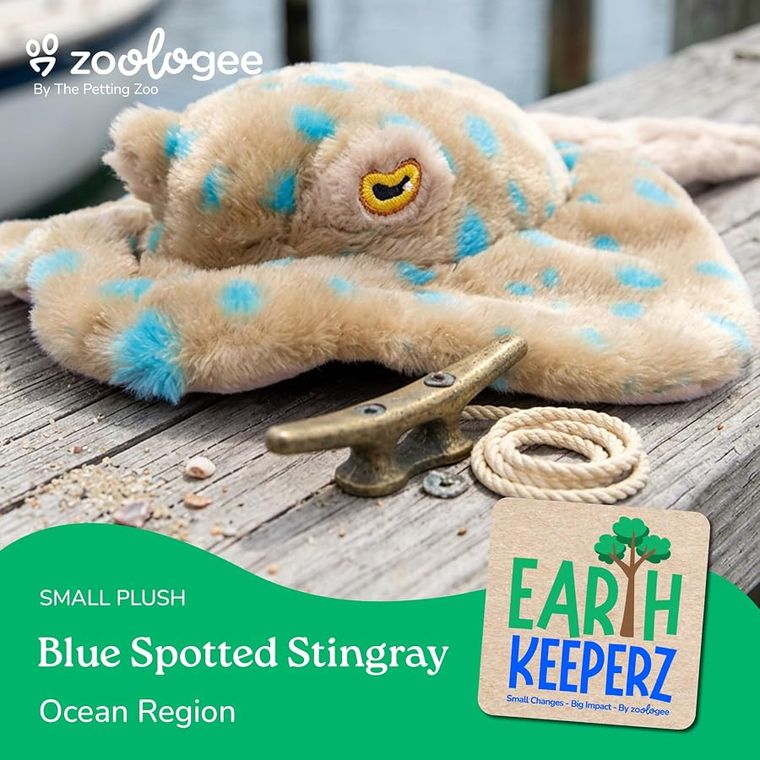 Blue-Spotted Stingray Stuffed Animal by Zoologee, view 3