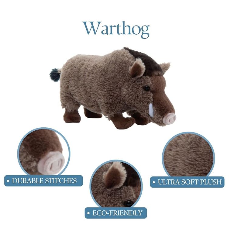 Boar Stuffed Animal Plushie, Wild Onez by Zoologee, view 2