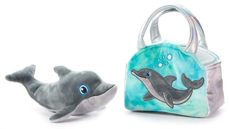 Bottlenose Dolphin Purse Plush Set Stuffed Animal by Zoologee, view 2