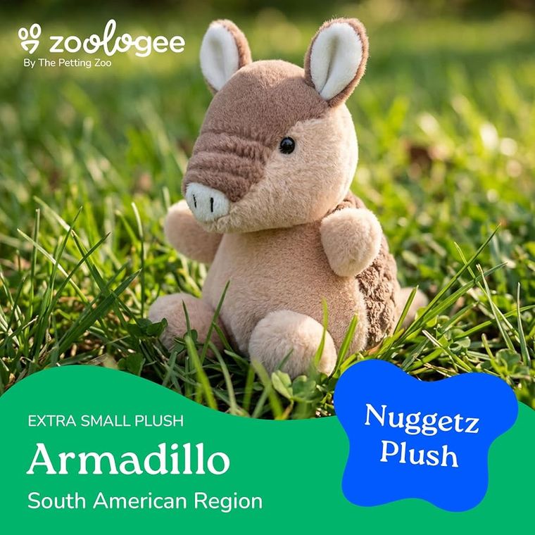 Brown Armadillo Stuffed Animal, Nuggetz by Zoologee, view 3