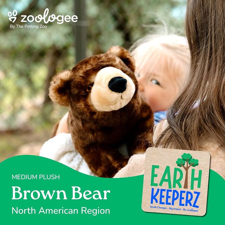 Brown Bear Stuffed Animal Plushie by Zoologee, view 3