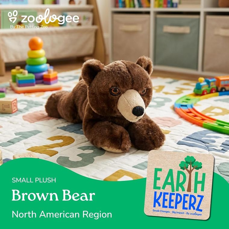 Brown Bear Stuffed Animal Plushie by Zoologee, view 3