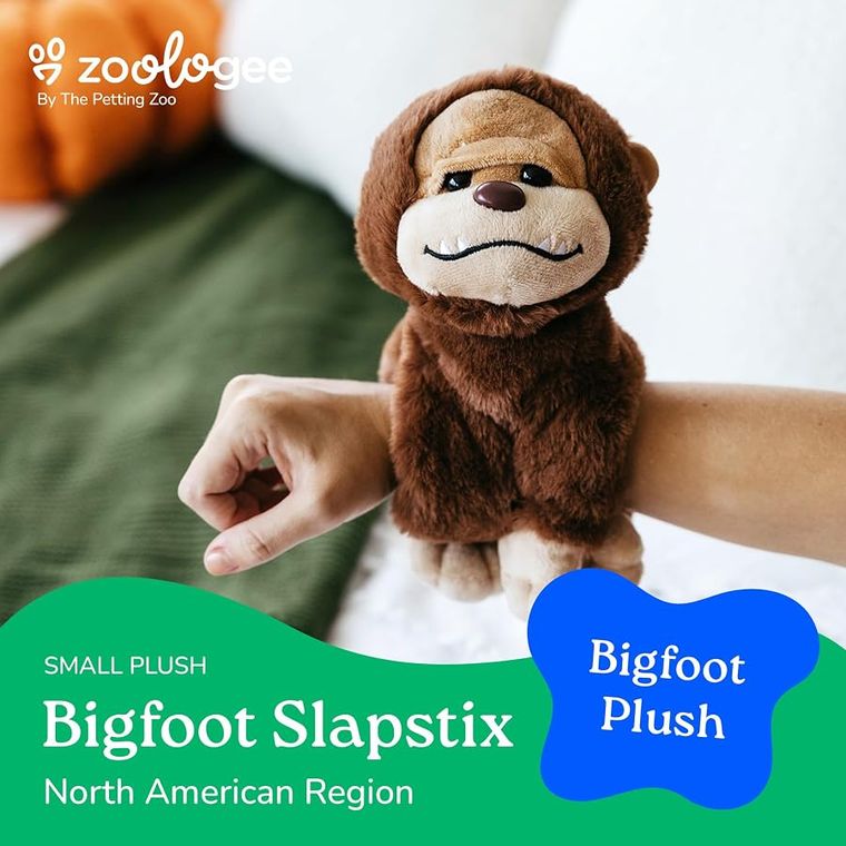 Brown Bigfoot Yeti Slap Bracelet Stuffed Animal by Zoologee, view 3