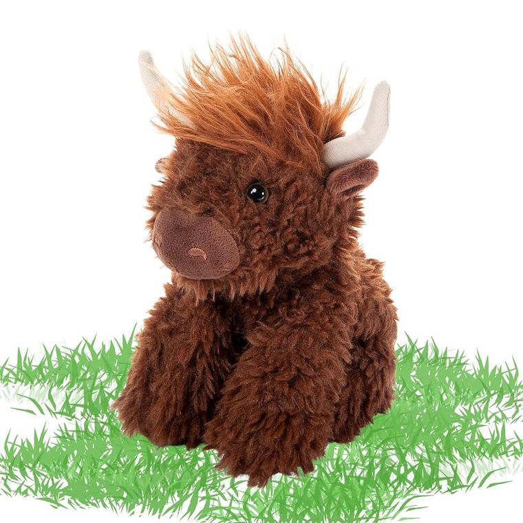 Brown Highland Cow Stuffed Animal Plushie, Wild Onez by Zoologee, view 3