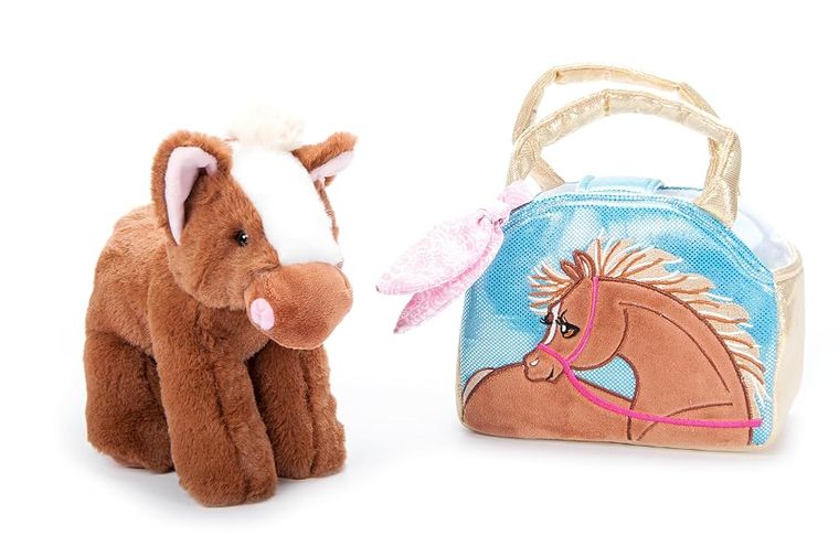Brown Horse Purse Plush Set Stuffed Animal by Zoologee, view 2