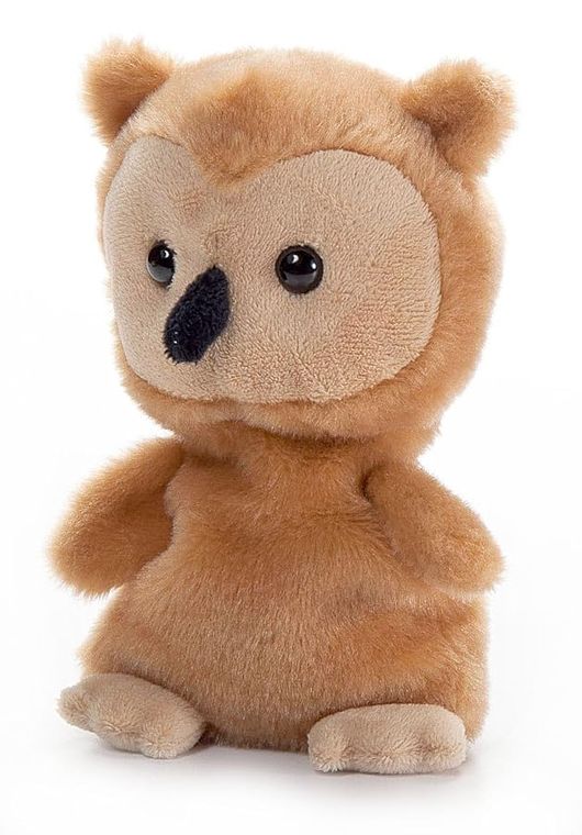 Brown Owl Stuffed Animal Plushie, Nuggetz by Zoologee, view 2