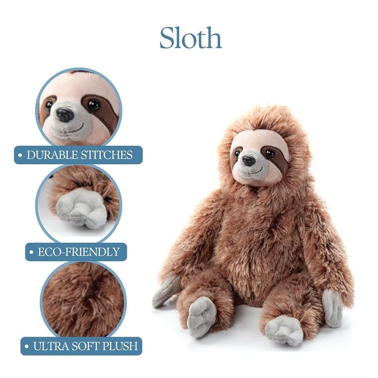 Brown Sloth Stuffed Animal, Wild Onez by Zoologee, view 3
