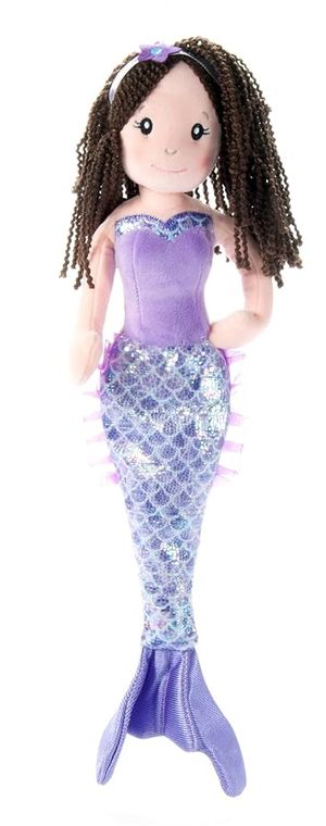Brunette Doll Mermaid Stuffed Animal by Zoologee, view 2