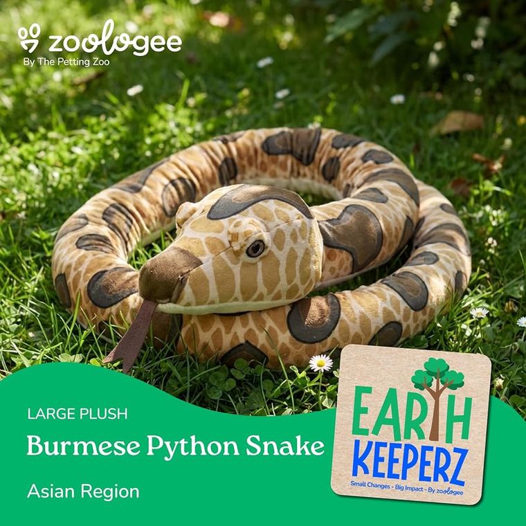 Burmese Python Snake Stuffed Animal by Zoologee, view 3
