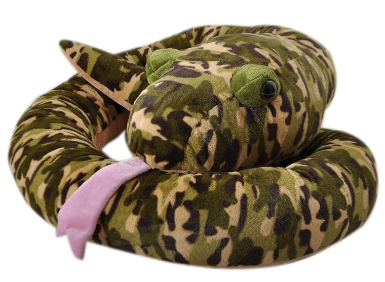 Camo Green Snake Stuffed Animal Plushie, Wild Onez by Zoologee, view 2