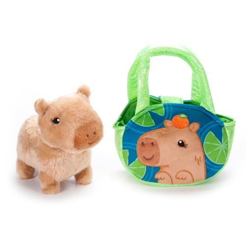 Capybara Stuffed Animal Plushie and Purse Set, Zoologee Animal Toy and Purse Pet Carrier by Zoologee