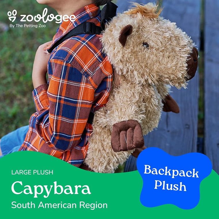 Capybara Plush Backpack Stuffed Animal by Zoologee, view 3