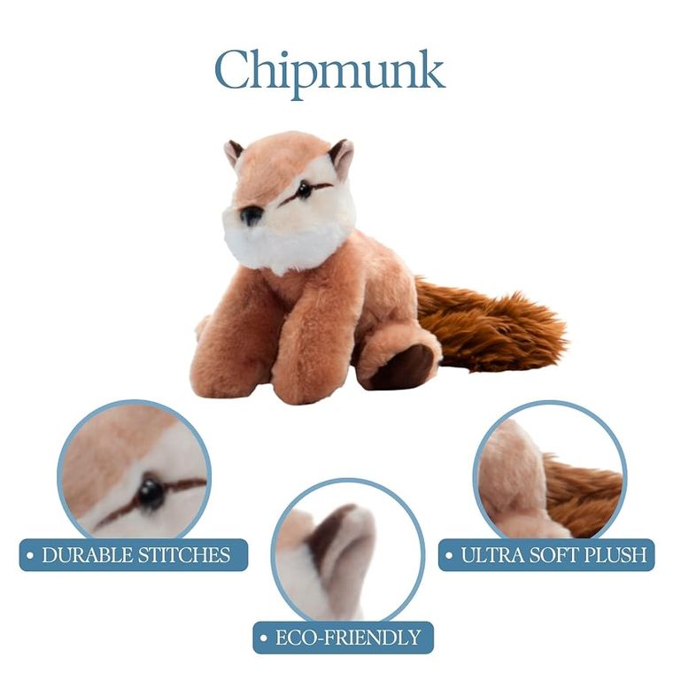 Chipmunk Stuffed Animal Plush, Wild Onez by Zoologee, view 2
