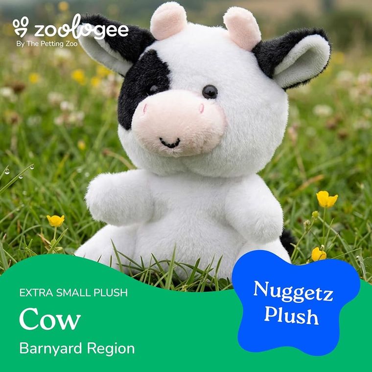 Cow Stuffed Animal Plushie, Nuggetz by Zoologee, view 3