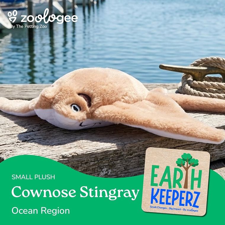 Cownose Stingray Stuffed Animal Plushie by Zoologee, view 3