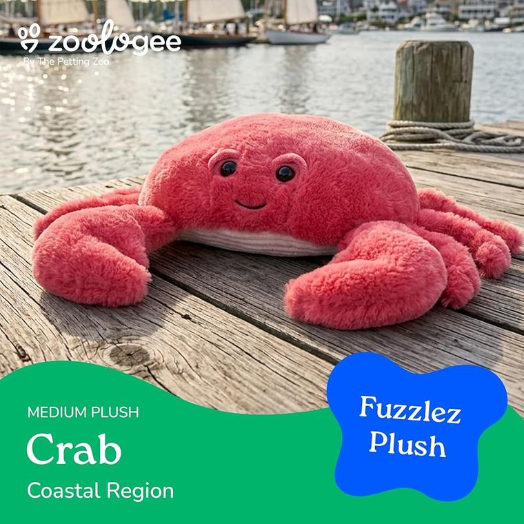 Crab Stuffed Animal Plushie, Fuzzlez by Zoologee, view 3